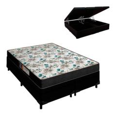 Cama Box Queen Colchão 20 de Altura Veneza  Baú Preto Portobel
