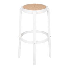 Banqueta Fitz Alta com Assento Simulando Rattan - OR Design