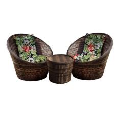 Conjunto de Poltronas Fibra Sintética Bola - 2 Poltronas + 1 Mesa Cent