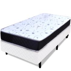 Cama Box + Colchão Solteiro Espuma D33 Selada 78x188x48cm Antialérgico - bf Colchões