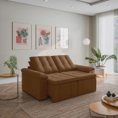 Sofá Palmeira Retrátil Reclinável sem Caixa 3 Lugares 180cm Veludo com Molas Cabecasa