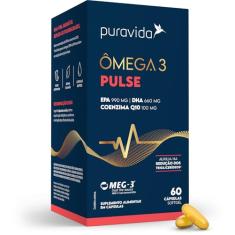 Puravida Ômega 3 Pulse EPA DHA MEG-3® + Coenzima Q10 60 Cápsulas