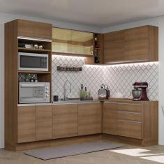 Cozinha Completa de Canto Madesa Glamy 399002 com Armário e Balcão (Sem Tampo e Pia) - Rustic