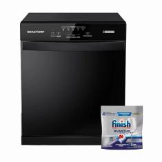 Lava-Louças Brastemp 8 Serviços Preto BLF08AE 220V + Detergente Finish 220V