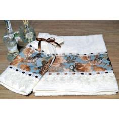 Jogo de Toalhas Rosto e Mão - Passarinhos - Arte & Tear