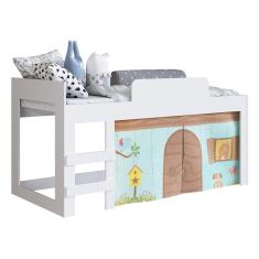 Cama Infantil Com Cortinas Para Colchão 188x88cm Multimóveis Cr40068 Branca Branco