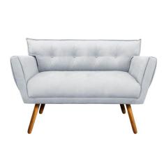 Sofá Namoradeira Anitta Suede Pés Palito Castanho - D'Rossi - DMOV, Ci