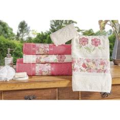 Jogo Passione Toalhas De Banho Gigante 5 Peças Salmão/Palha