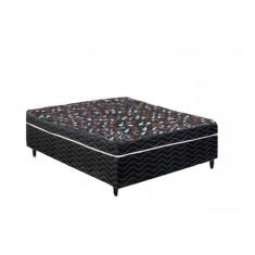 Cama Box casal SEMI- Ortopédica conjugada 52x138x188 - Tampo Preto Matelassê