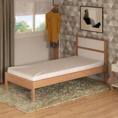 Cama de Solteiro Tecno Mobili Amêndoa/Branco