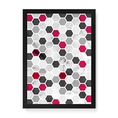 Arte Maníacos Quadro Decorativo Favo Vermelho - 23x16,25cm (Moldura em laca preta)