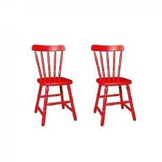Conjunto 2 Cadeiras para Cozinha Country Ecomóveis Vermelho