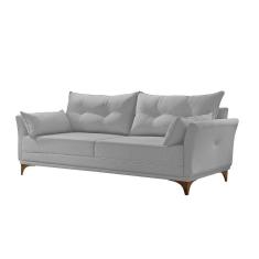 Sofá 3 Lugares Living M-97 Veludo Martins Cinza