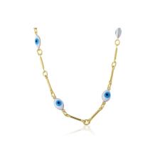 Pulseira Folheada Em Ouro Com Olho Grego Folheado Em Ouro 18k [F027]