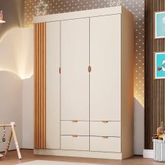 Guarda Roupa Roupeiro 03 Portas 04 Gavetas Ayla Off White Phoenix Baby