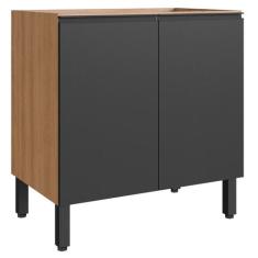 Armário de Cozinha 80 Cm 2 Portas 1 Prateleira Montana/Grafite - Quidi