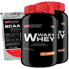 KIT 2x Waxy Whey 2kg + BCAA 1kg Tangerina - Bodybuilders, Chocolate e 