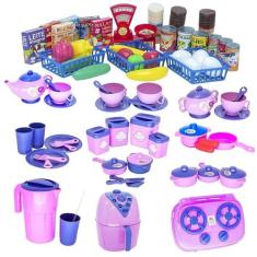 Kit Infantil Mercado Completo Cozinha Panelas Louça 73Pç - Altimar
