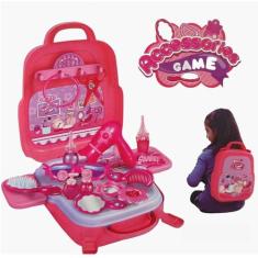 Maleta Infantil 3 em 1 Salão de Beleza 21 Acessórios Vira Mochila - Fu