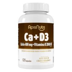 Ca + D3 Supl.  Cálcio e Vitamina D3 450mg 120 Cáps ApisNutri