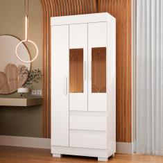 Guarda-Roupa De Solteiro Argentina Com Espelho 3 Portas Linhamobília