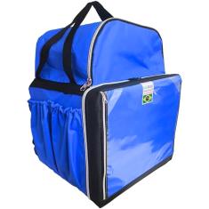 Mochila Bag Térmica Para Delivery de Pizza Reforçada Com Isopor Laminado - Azul