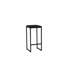 Banqueta Alta Decorativa Donna Estofada Armação Preto