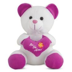 Urso de Pelúcia Eu Te Amo Roxo 20 cm Antialérgico - CTX