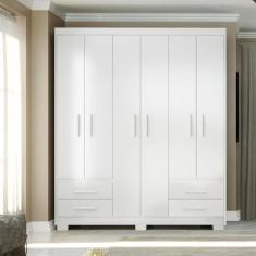 Guarda Roupa Casal 6 Portas 4 Gavetas Primacy - Batrol Móveis