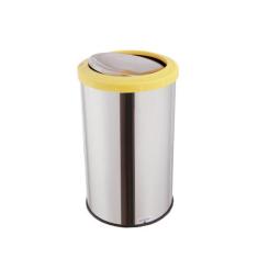 Lixeira Inox Basculante 35 Litros Tampa Flip Top Cesto Lixo - CCM, Ama