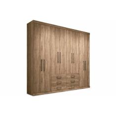 Guarda Roupa Casal Master 8.6 8 Portas de Bater 6 Gavetas MDP Atacama Santos Andirá