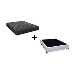 Cama Box Viúva 128 Tecido Sintético Branco com Colchão Lisboa Espuma D
