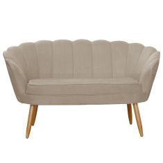 Namoradeira Estofada 2 Lugares Para Sala Comercial Pétala Suede Cappuccino - LM DECOR