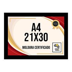 Moldura Quadro A4 para Certificado Madeira Premium com Vidro-147