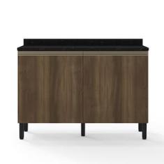 Balcão Bartira Jaspe 2 Portas de Bater 1 Prateleira Interna Com Tampo - 120,1cm de Largura