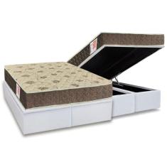 Conjunto Box Baú Queen: Colchão Espuma Orthoflex D33 Comfortpedic Line + Base CRC Courano White(158x198)