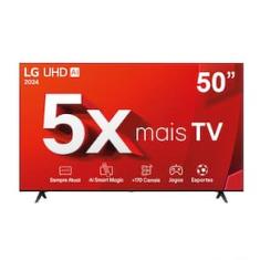 Smart TV 4K 50" LG Ultra HD 50UT8050 Processador a5 Ger7 AI Alexa/Chromecast integrado Otimizador de Jogos webOS 24 Controle Smart Magic