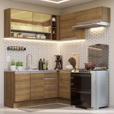 Armário de Cozinha Completa de Canto 349cm Rustic Glamy Madesa 06, Rus