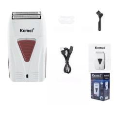 Barbeador Shaver Kemei Km-3382 Branco 100v-240v Elétrico Sem Fio Recar