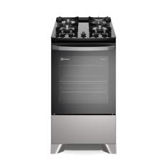 Fogão 4 bocas Electrolux Prata Efficient com Mesa de Vidro, Tripla Chama e VaporBake (FE4GS) Bivolt