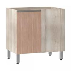 Balcão de Cozinha sem Tampo Canto Reto Luciane 80cm 1 Porta Luci Lucia