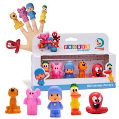 Miniaturas Bonecos Turma Do Pocoyo 5 Dedoches Banho Em Vinil - Cardoso