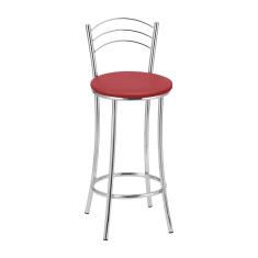 Kit 2 Banquetas Cromadas BC26B de Metal e Assento Espuma D15 Treparoni