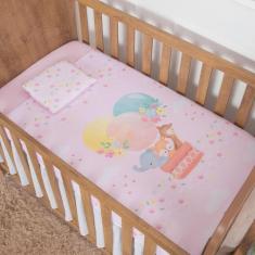 Jogo de Lençol 3 Peças Menino e Menina para Bebê - Miguel Baby, Animai