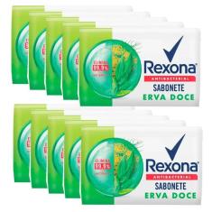 Kit Sabonete Rexona Antibacteriano Erva Doce 84g 10 Unidades