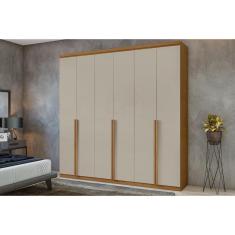 Guarda Roupa Casal 6 Portas E 4 Gavetas Alonzo New Amêndoa-off White - Lopas