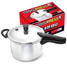Panela de Pressão 4,5 Litros em Alumínio Polida Nigro Press com 4 Sist
