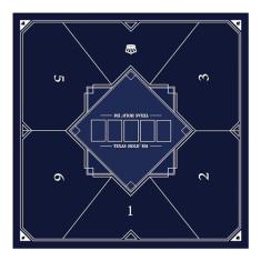 nuveti 24/31/39/47/55 inch Square Foldable 6-Player Texas Poker Card Tabletop Layout Portable Anti-Slip Rubber Board Game Mat Texas Hold'em Poker Mat for Family Game, Casino, Party