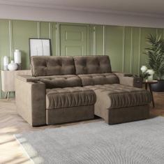 Sofá 230cm com Porta Copos Retrátil e Reclinável Premier - Kappesberg