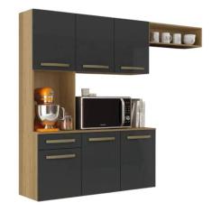 Armário de Cozinha Completa Suspenso com Balcão 6 Portas 1 Gaveta Belí